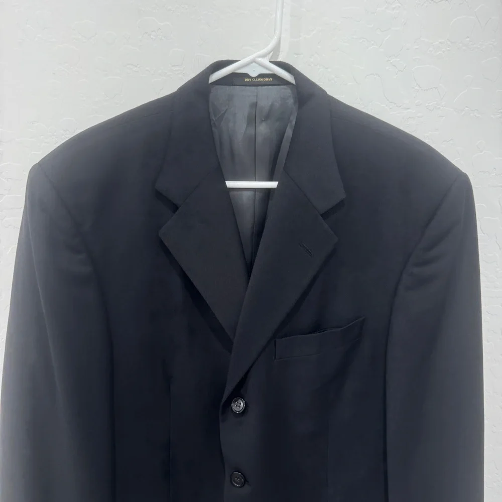 Vintage Givenchy Monsieur Black Wool Blazer Sport Coat Dark Academia 40L